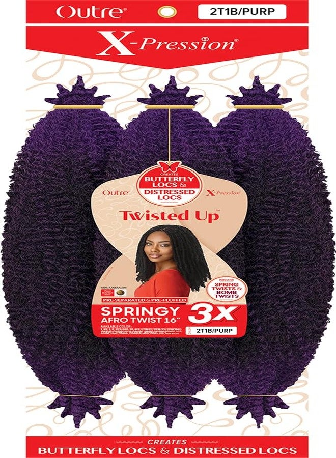 Outre X-Pression Synthetic Braid - 3X SPRINGY AFRO TWIST 16 (2T1B/PURPLE) - Image 3